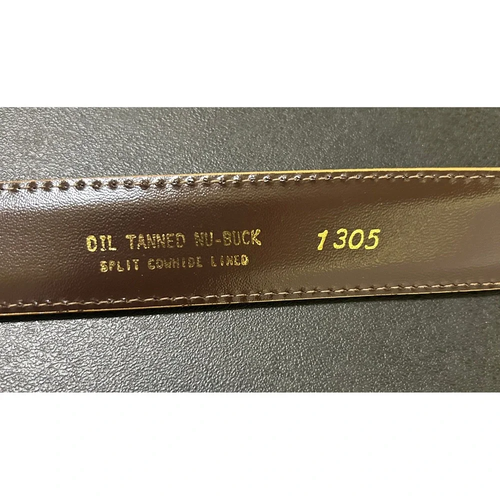 Lejon Belt Women S Tan Nubuck Leather Nordstrom Brass Buckle Tip USA VTG 80s 90s